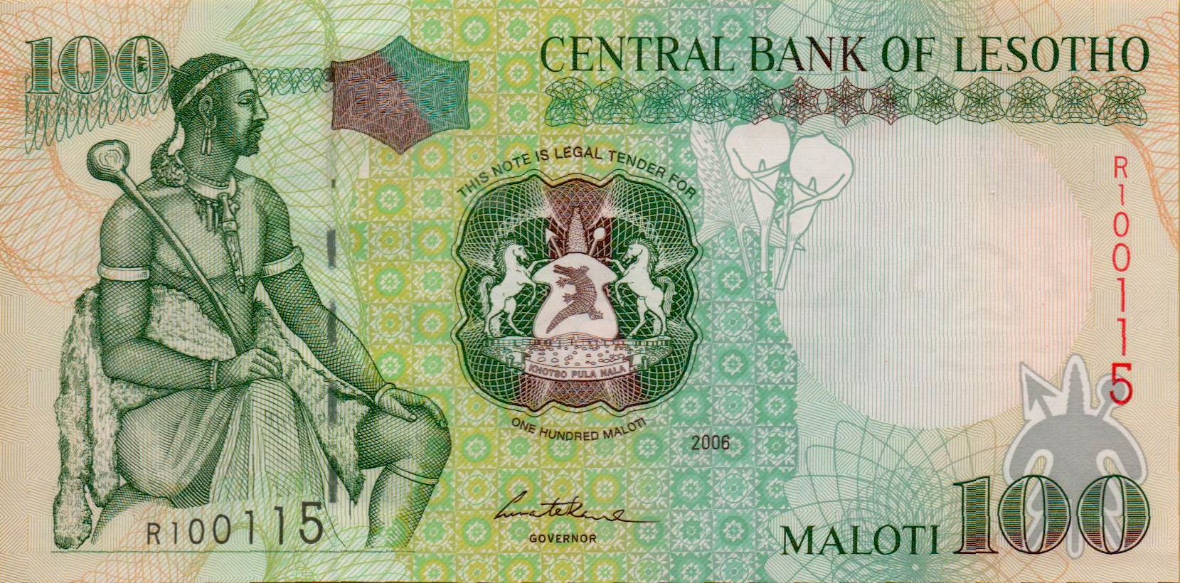 Lesotho 100 2006 UNC P-19/c
